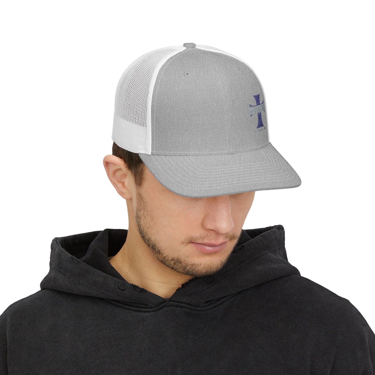 Stylish Embroidered Snapback Trucker Cap, Perfect Gift for Dad, Adjustable Cap for Men, Casual Outdoor Hat, Faith-Based Headwear
