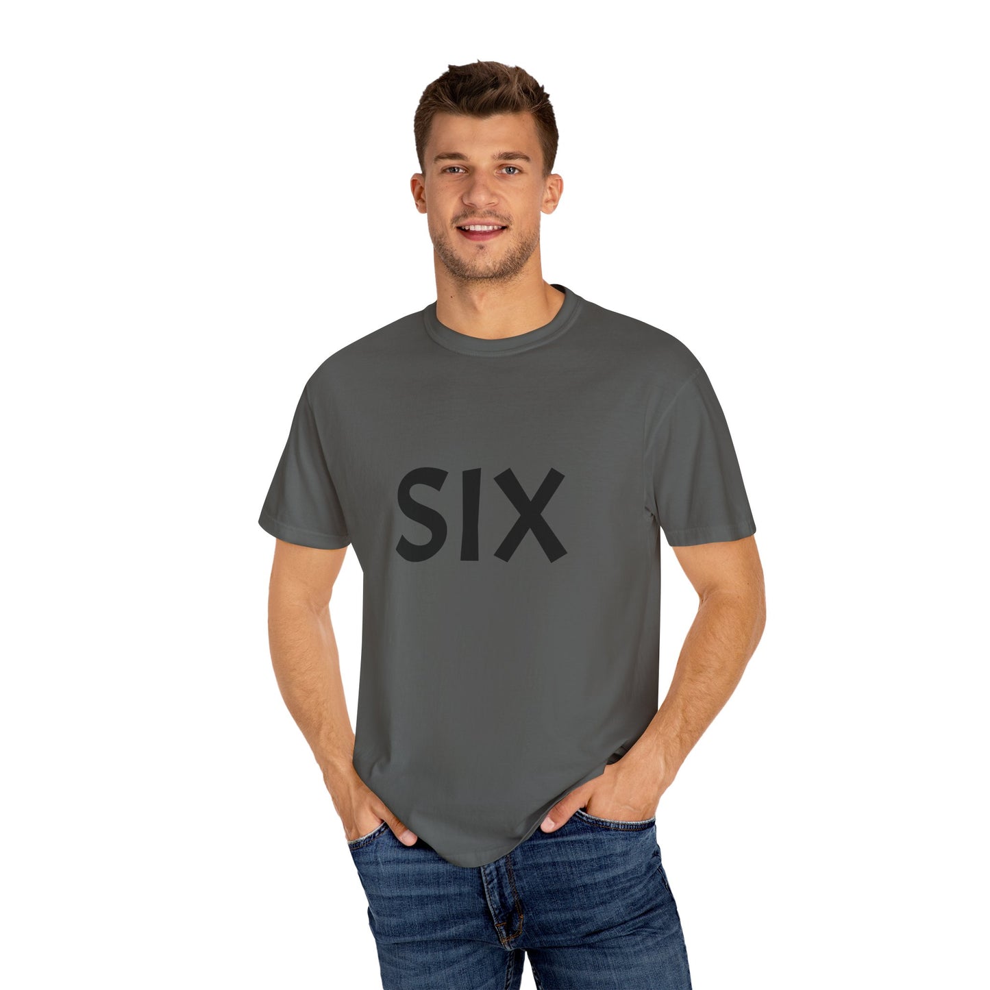 Unique Garment-Dyed T-Shirt with Fun Number Print, Stylish Casual Wear, Birthday Gift, Graphic Tee, Everyday Comfort