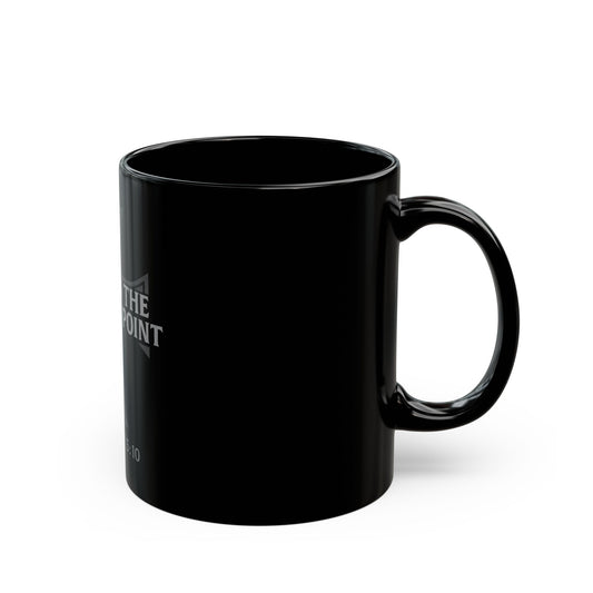 Inspirational Black Mug - Beyond the Turning Point, Motivational Coffee Cup, Christian Gift, Faith-Inspired Drinkware, Bible Verse Mug