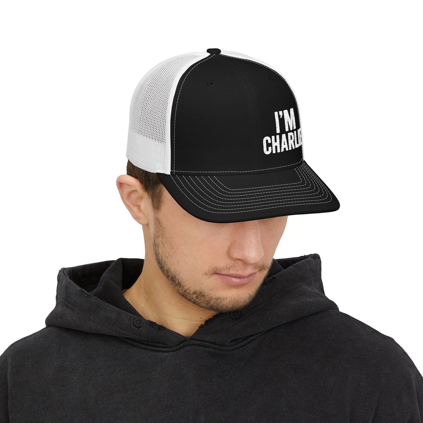 Personalized Snapback Trucker Cap - I'm Charlie, Custom Embroidery Hat, Gift for Him, Casual Style, Father’s Day, Birthday