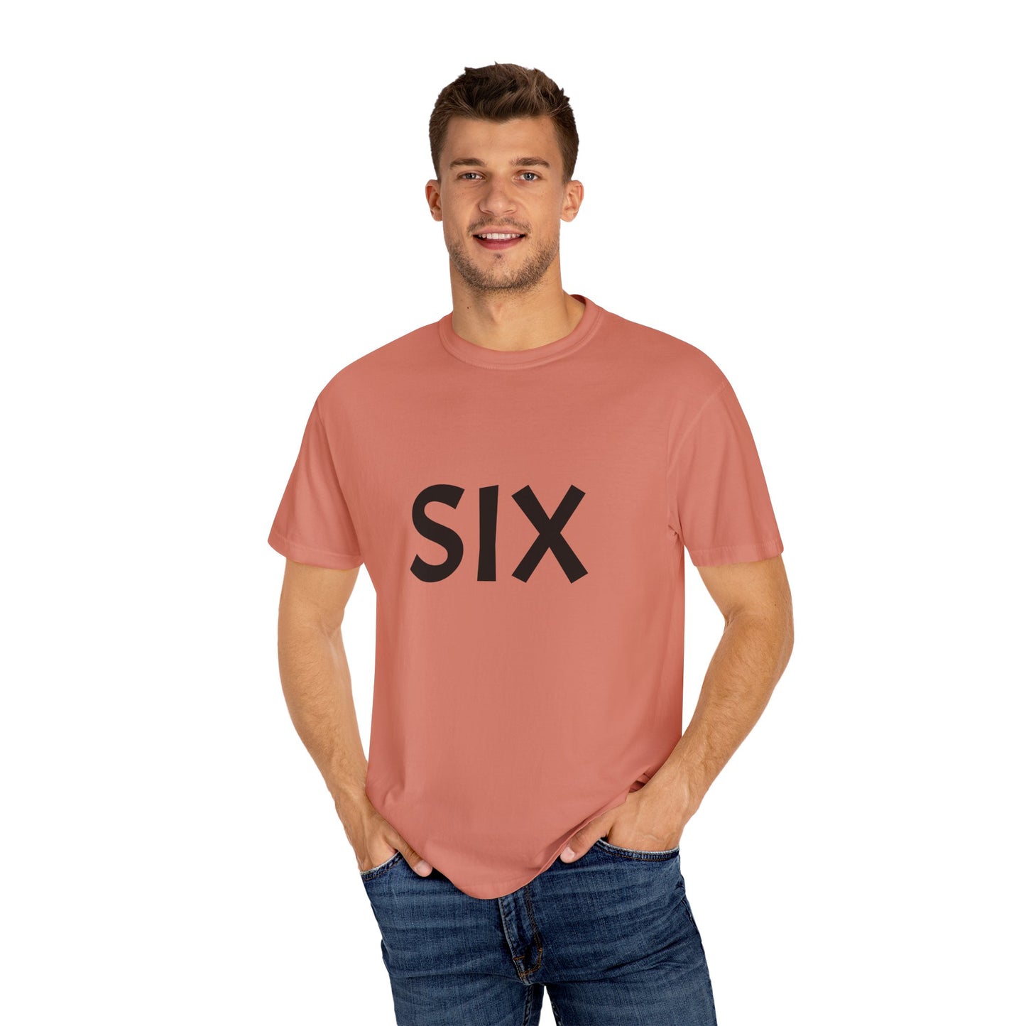 Unique Garment-Dyed T-Shirt with Fun Number Print, Stylish Casual Wear, Birthday Gift, Graphic Tee, Everyday Comfort