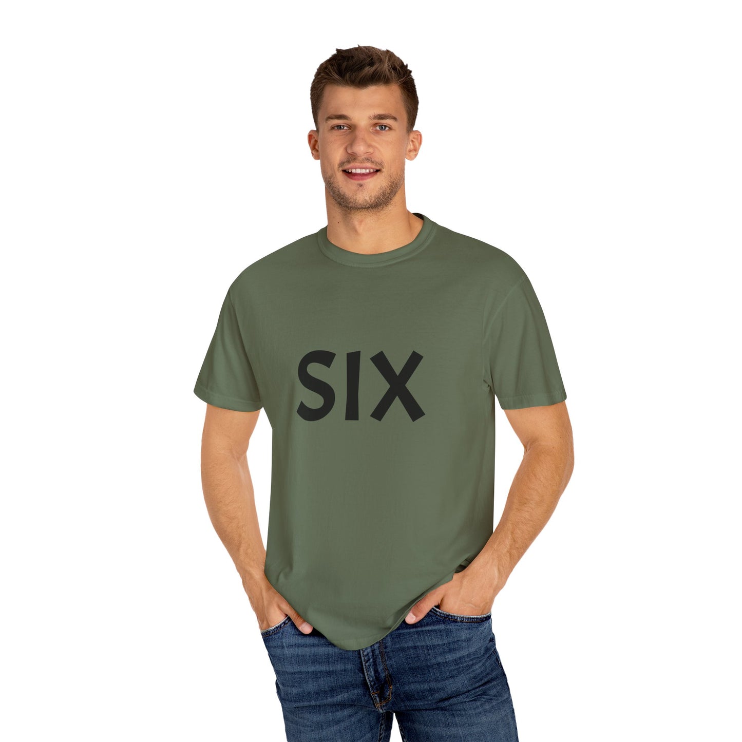Unique Garment-Dyed T-Shirt with Fun Number Print, Stylish Casual Wear, Birthday Gift, Graphic Tee, Everyday Comfort