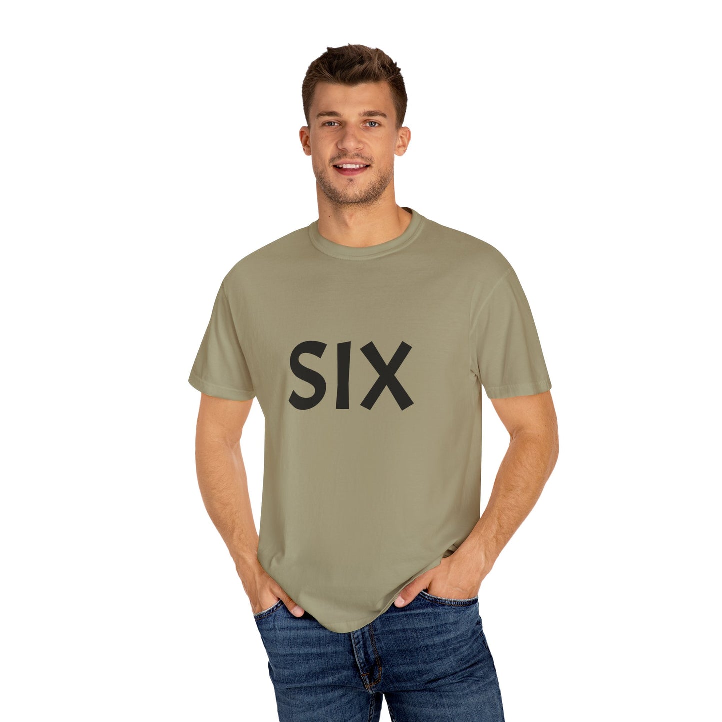 Unique Garment-Dyed T-Shirt with Fun Number Print, Stylish Casual Wear, Birthday Gift, Graphic Tee, Everyday Comfort