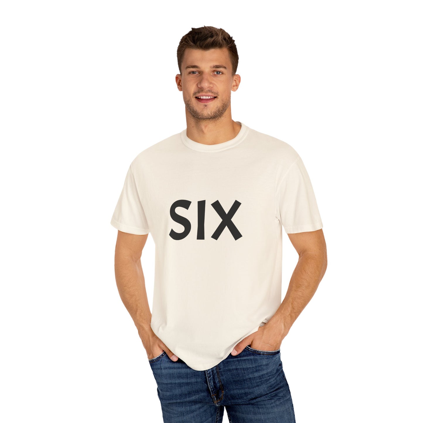 Unique Garment-Dyed T-Shirt with Fun Number Print, Stylish Casual Wear, Birthday Gift, Graphic Tee, Everyday Comfort