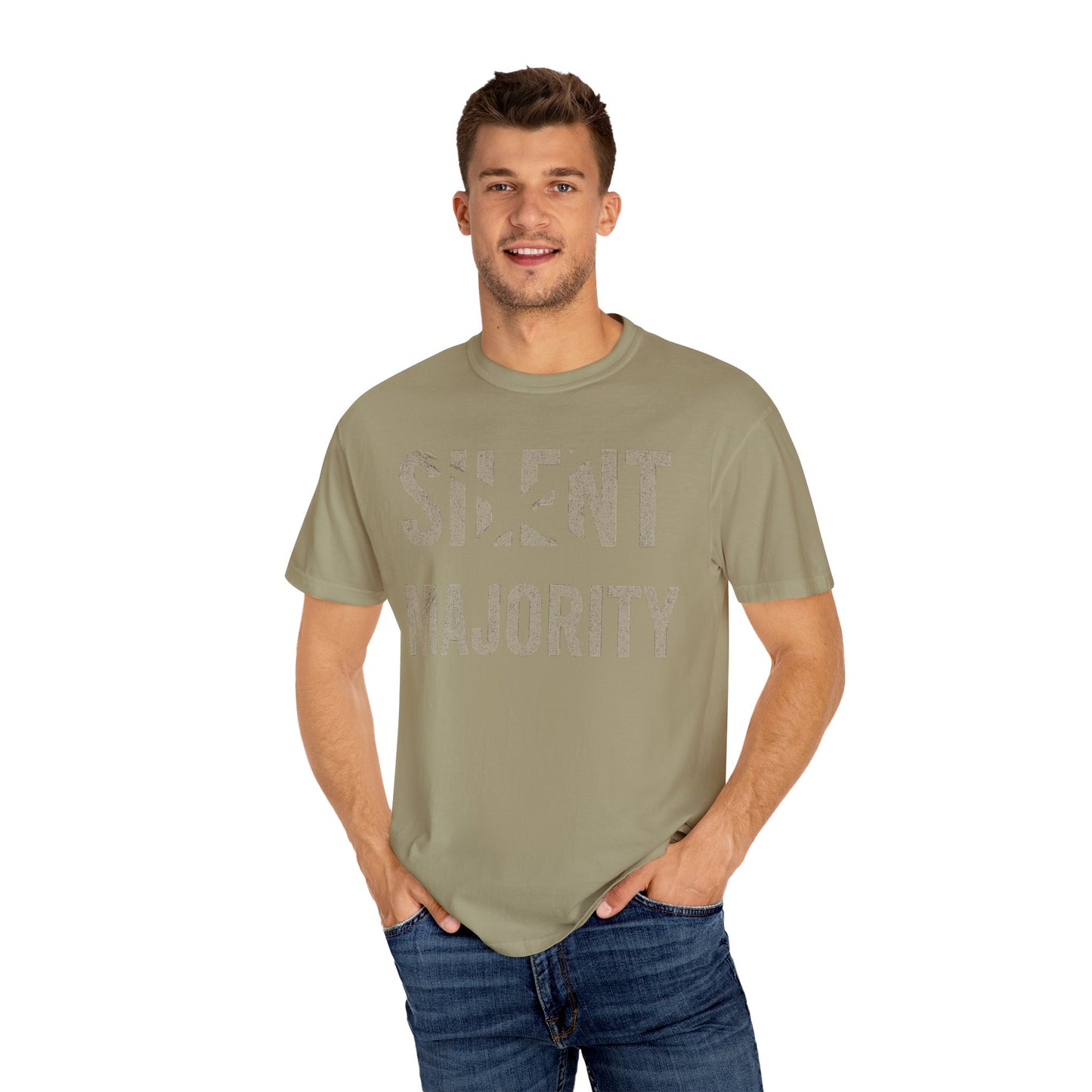 Silent Majority Unisex Garment-Dyed T-Shirt | Trendy Casual Wear, Statement Tee, Gift for Activists, Everyday Comfort, Unisex Fashion