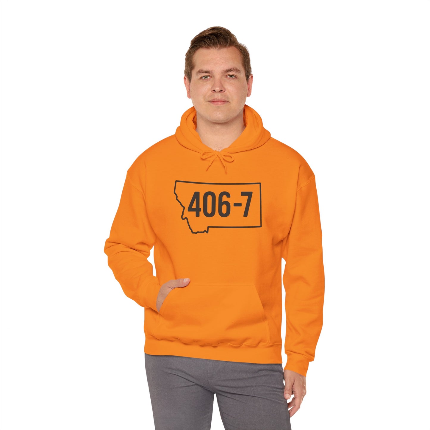 Montana 406-7 Cozy Hooded Sweatshirt, Unisex Hoodie, Casual Wear, Gift for Him/Her, Travel Fashion, Outdoor Adventure Gear