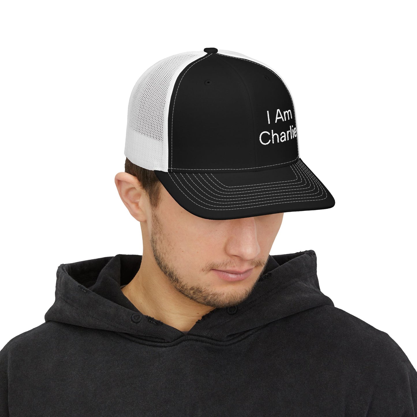 Personalized Snapback Trucker Cap - I'm Charlie, Custom Embroidery Hat, Gift for Him, Casual Style, Father’s Day, Birthday