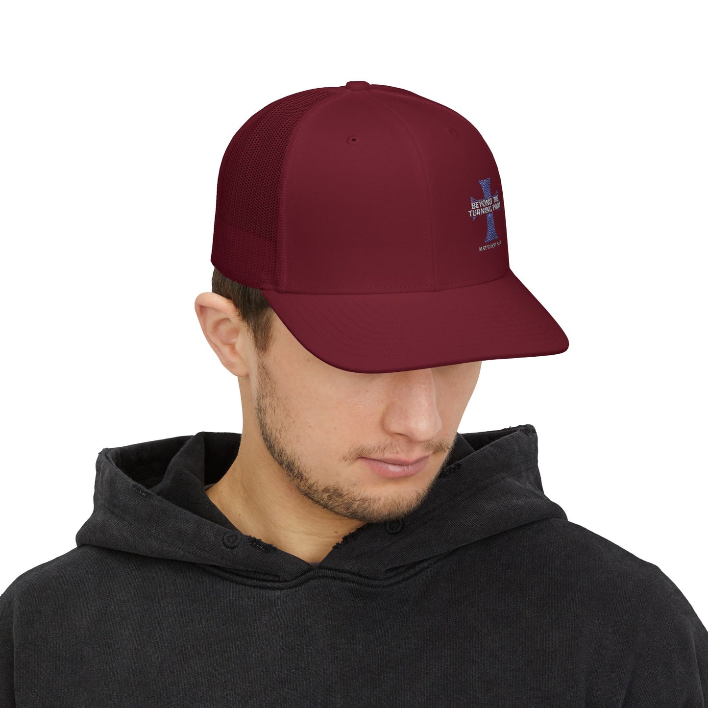 Stylish Embroidered Snapback Trucker Cap, Perfect Gift for Dad, Adjustable Cap for Men, Casual Outdoor Hat, Faith-Based Headwear