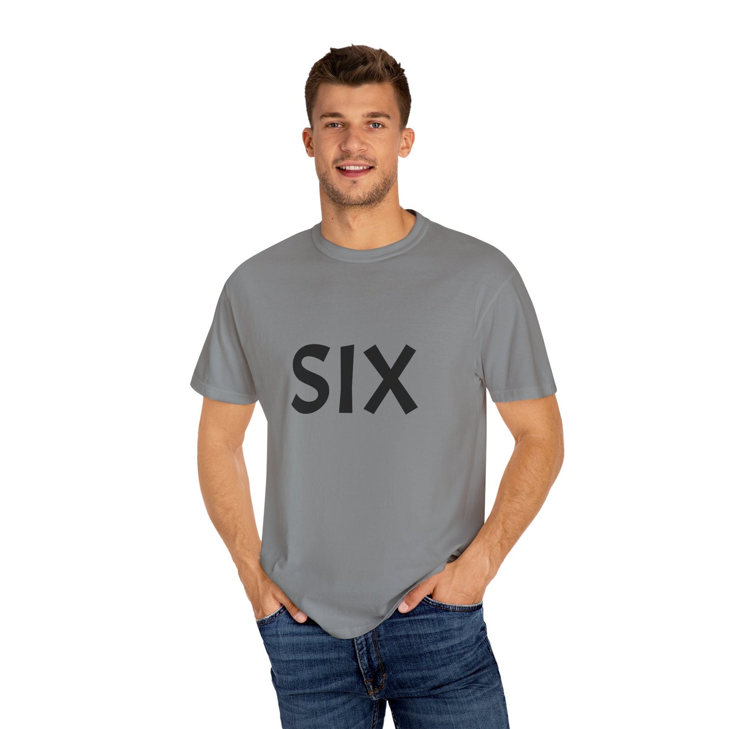 Unique Garment-Dyed T-Shirt with Fun Number Print, Stylish Casual Wear, Birthday Gift, Graphic Tee, Everyday Comfort