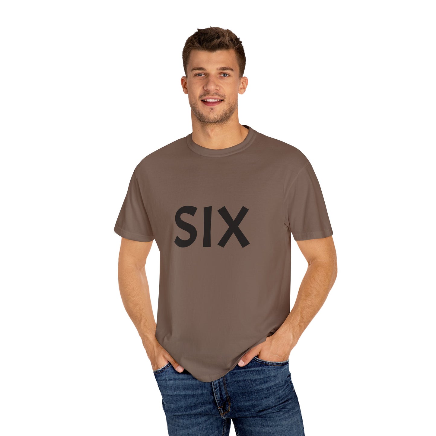 Unique Garment-Dyed T-Shirt with Fun Number Print, Stylish Casual Wear, Birthday Gift, Graphic Tee, Everyday Comfort