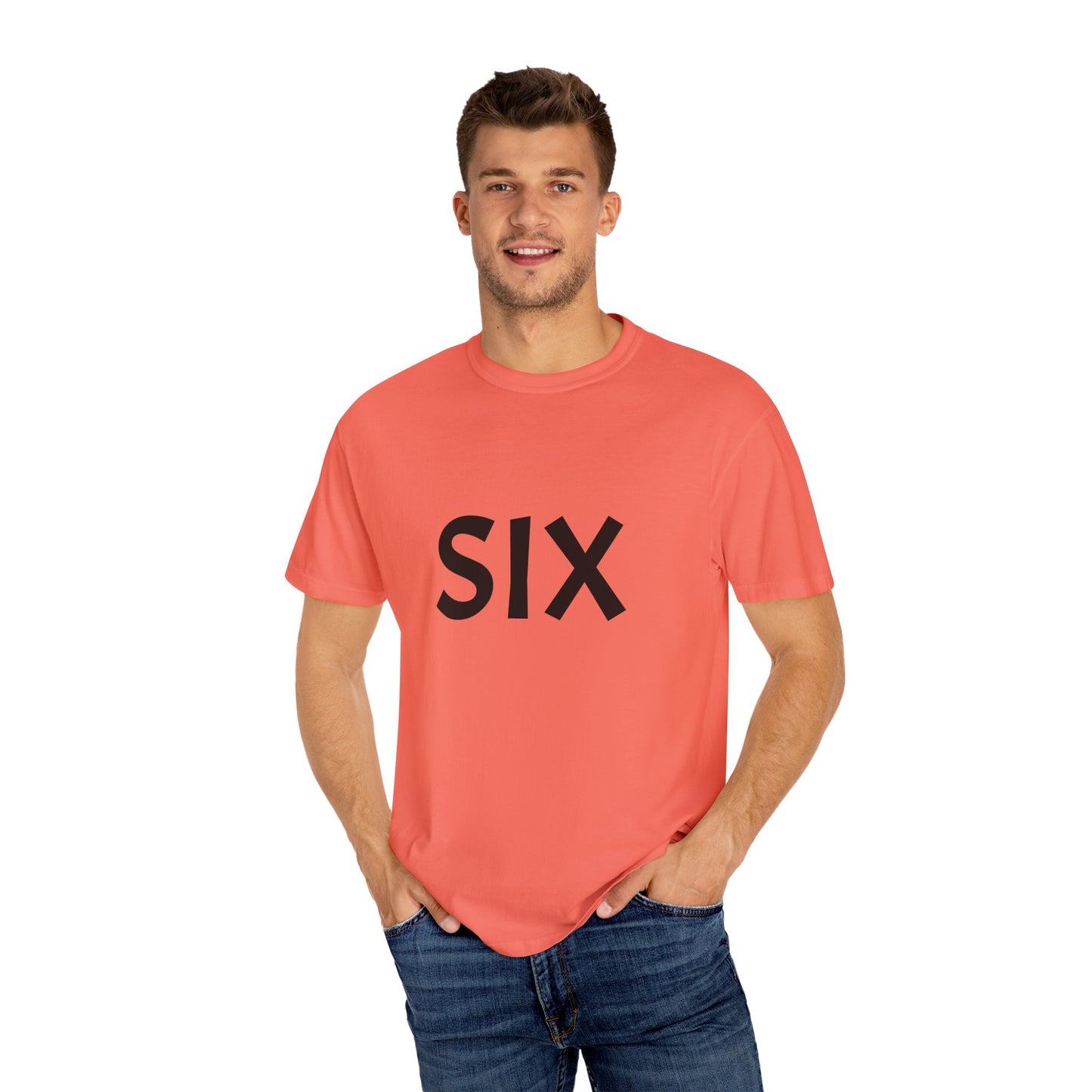 Unique Garment-Dyed T-Shirt with Fun Number Print, Stylish Casual Wear, Birthday Gift, Graphic Tee, Everyday Comfort