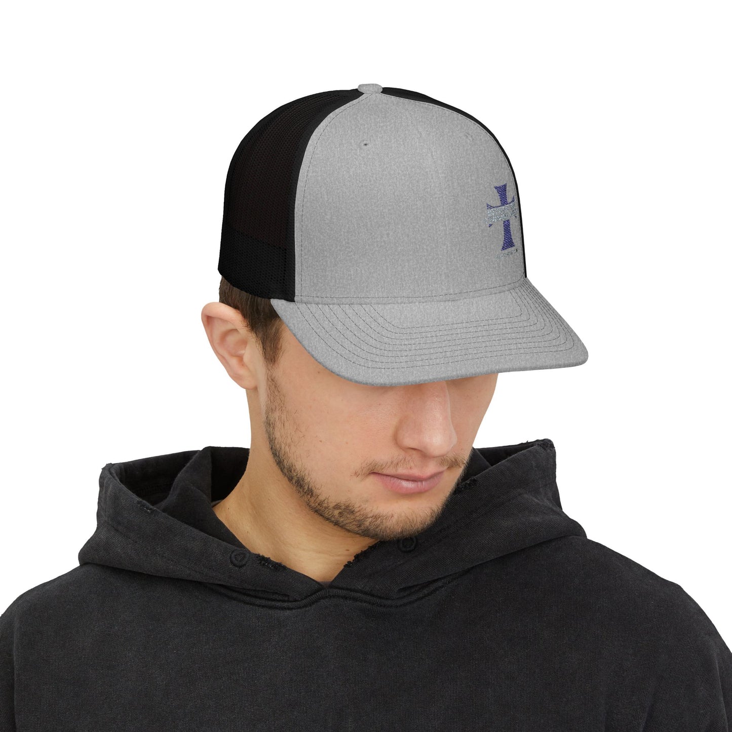 Stylish Embroidered Snapback Trucker Cap, Perfect Gift for Dad, Adjustable Cap for Men, Casual Outdoor Hat, Faith-Based Headwear
