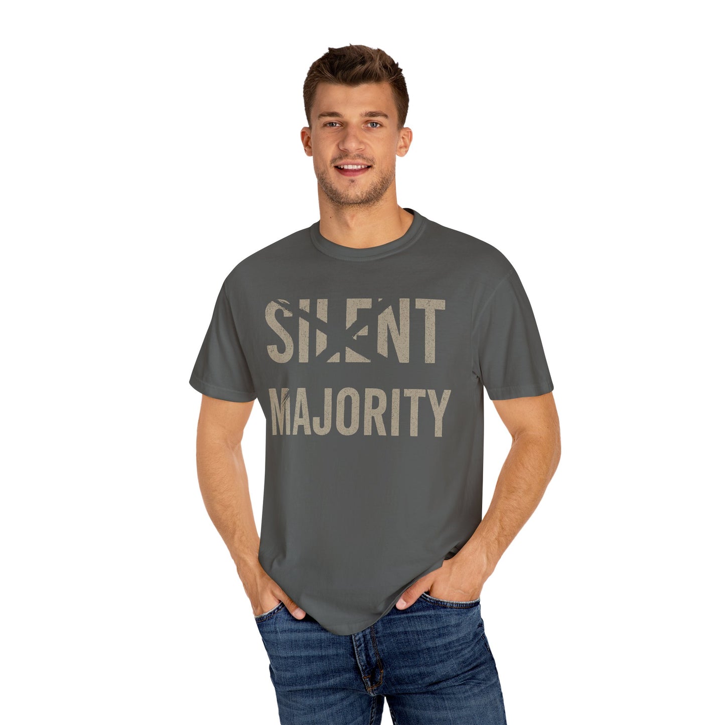 Silent Majority Unisex Garment-Dyed T-Shirt | Trendy Casual Wear, Statement Tee, Gift for Activists, Everyday Comfort, Unisex Fashion