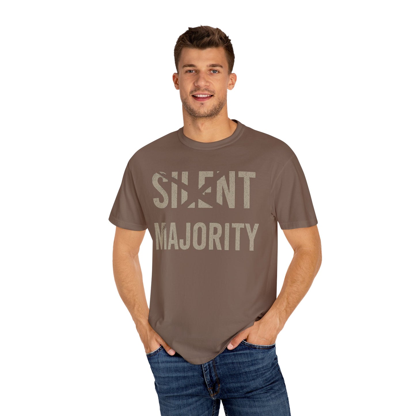 Silent Majority Unisex Garment-Dyed T-Shirt | Trendy Casual Wear, Statement Tee, Gift for Activists, Everyday Comfort, Unisex Fashion
