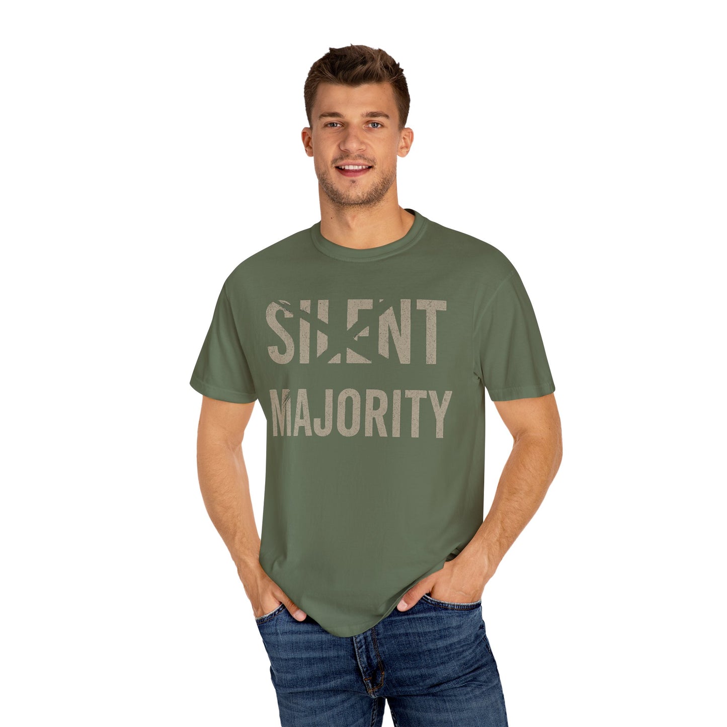 Silent Majority Unisex Garment-Dyed T-Shirt | Trendy Casual Wear, Statement Tee, Gift for Activists, Everyday Comfort, Unisex Fashion