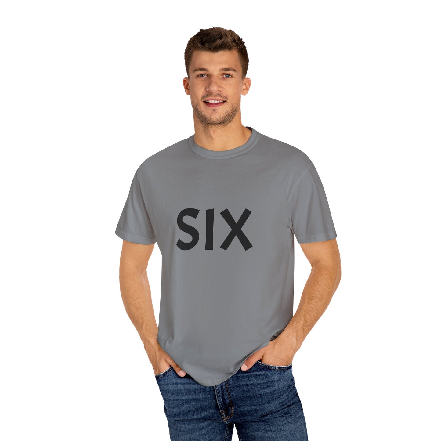 Unique Garment-Dyed T-Shirt with Fun Number Print, Stylish Casual Wear, Birthday Gift, Graphic Tee, Everyday Comfort