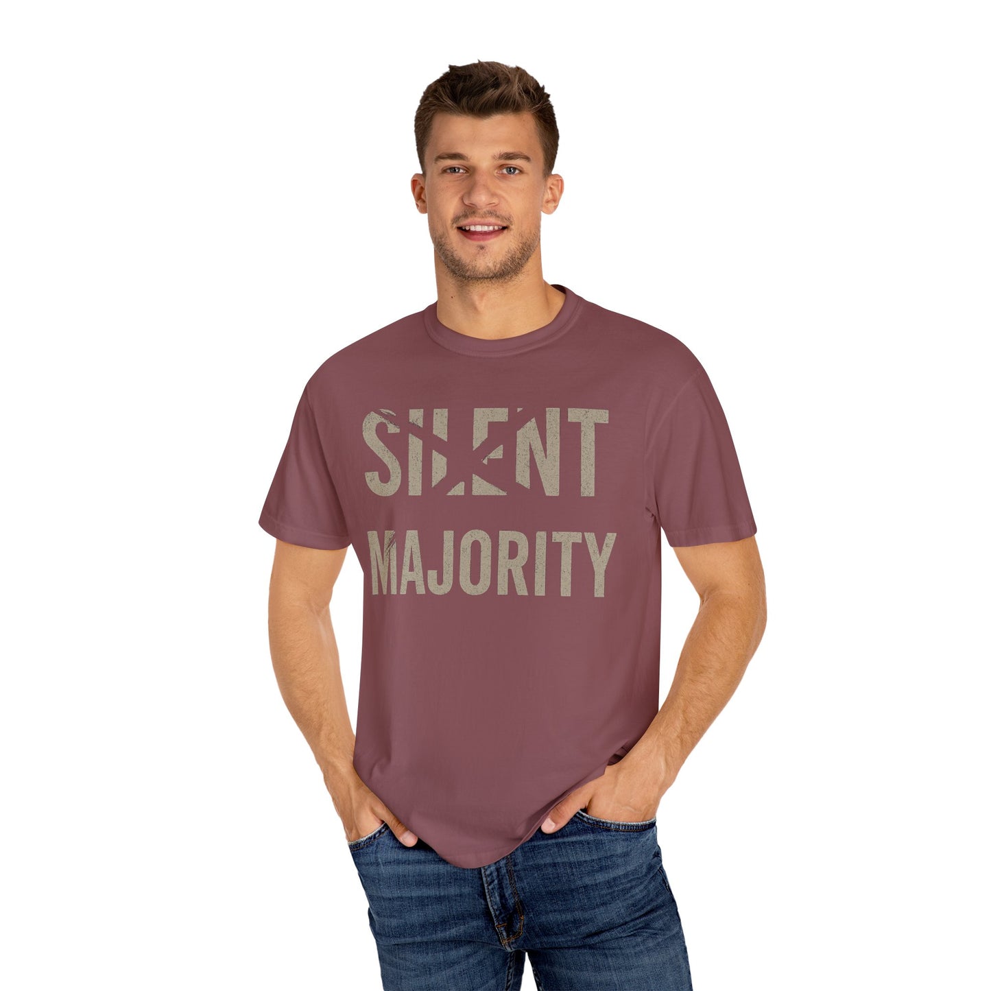 Silent Majority Unisex Garment-Dyed T-Shirt | Trendy Casual Wear, Statement Tee, Gift for Activists, Everyday Comfort, Unisex Fashion